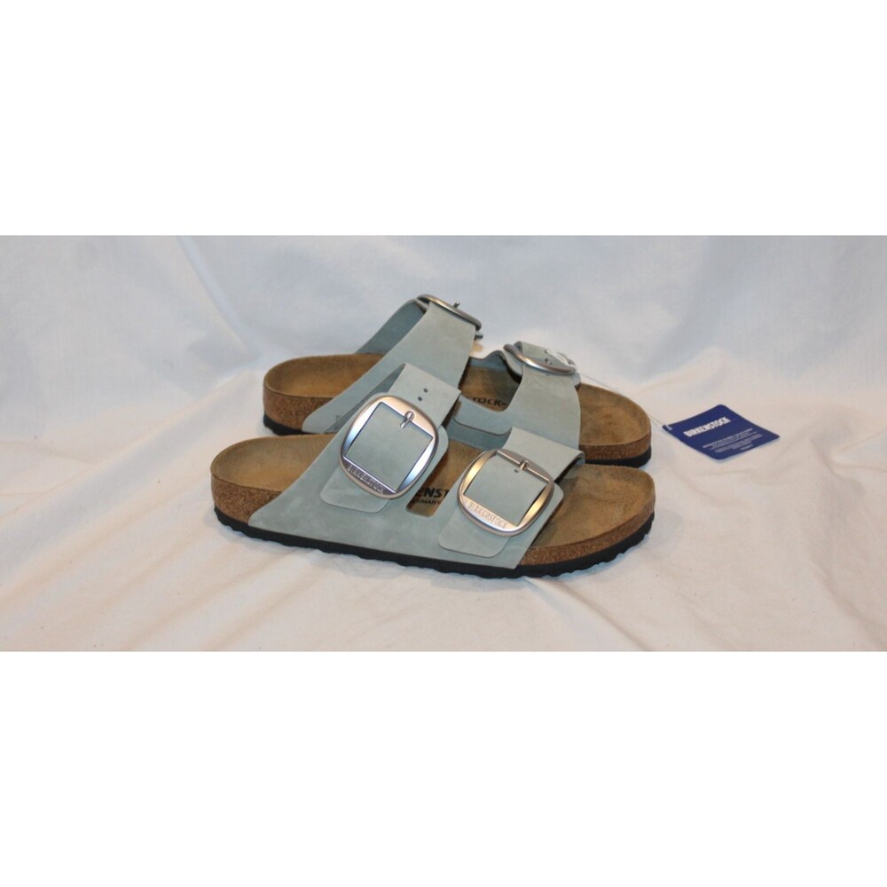 Birkenstock Arizona Big Buckle Leather Narrow Fit Sandals EU 41 Pure Sage